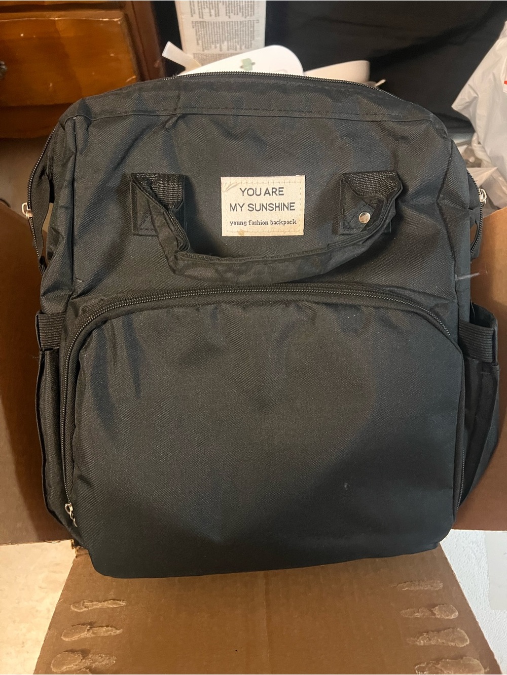 Black Diaper bag Backpack